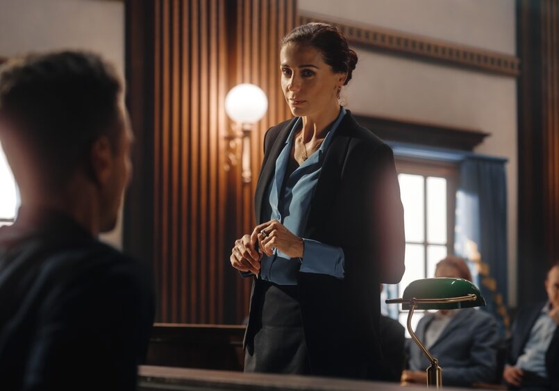 Court,Of,Justice,And,Law,Trial:,Female,Public,Defender,Presenting